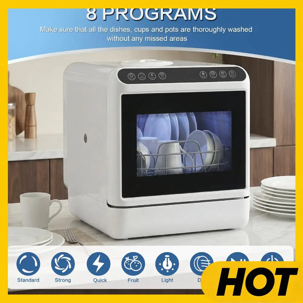 

Настольная посудомоечная машина с встроенным резервуаром для воды 6 л, мини-посудомоечная машина без подключения к водопроводу, 360° ° Двойной распылитель для квартир и автодомов