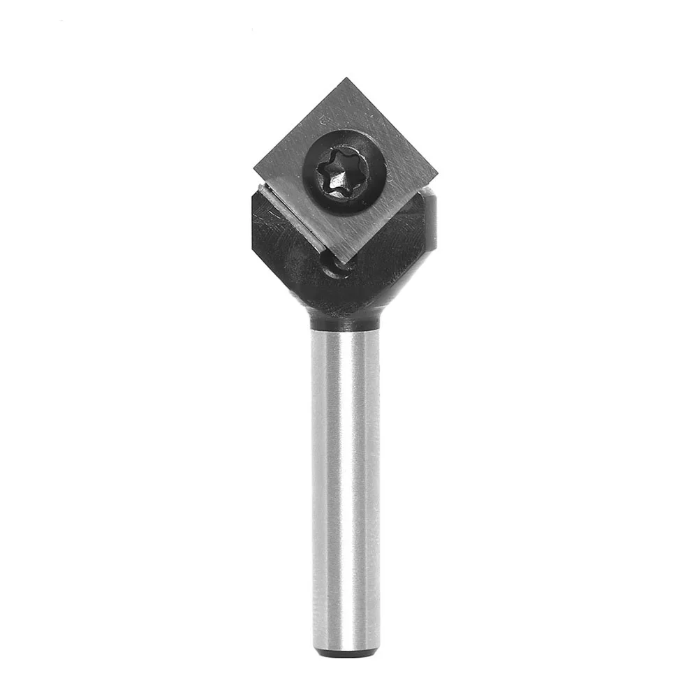90 Degree Single Carbide V Groove Router Bit Insert Style Spoilboard Surfacing Milling For Woodworking 1/4 1/2 Inch Shank