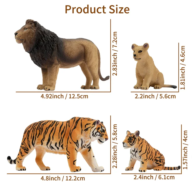 8 Uds simulación León Tigre leopardo selva Animal modelo juguete Mini figuras de jirafas muñecas figuras de acción juguetes niños conjunto regalo