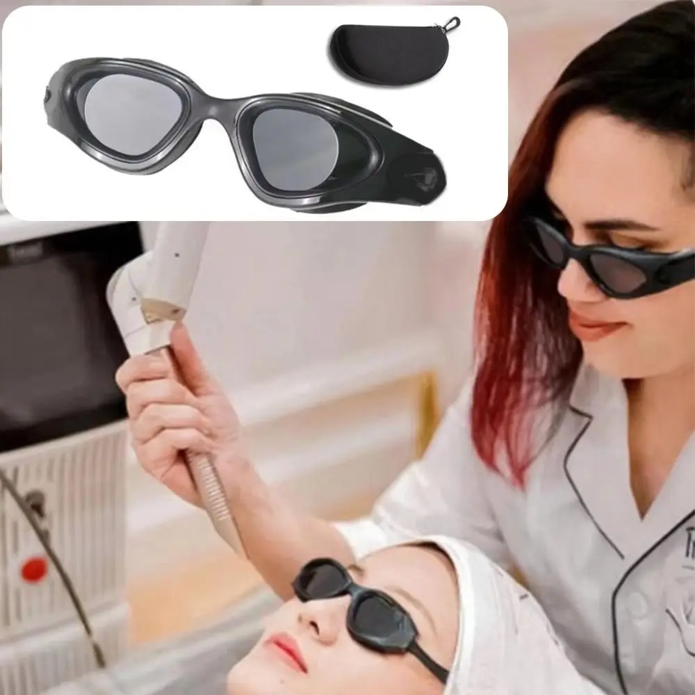 Laser Absorbing Beauty Salon Goggles 400nm To 1200nm with Zipper Box Protective Glasses Adjustable Strap Wide View