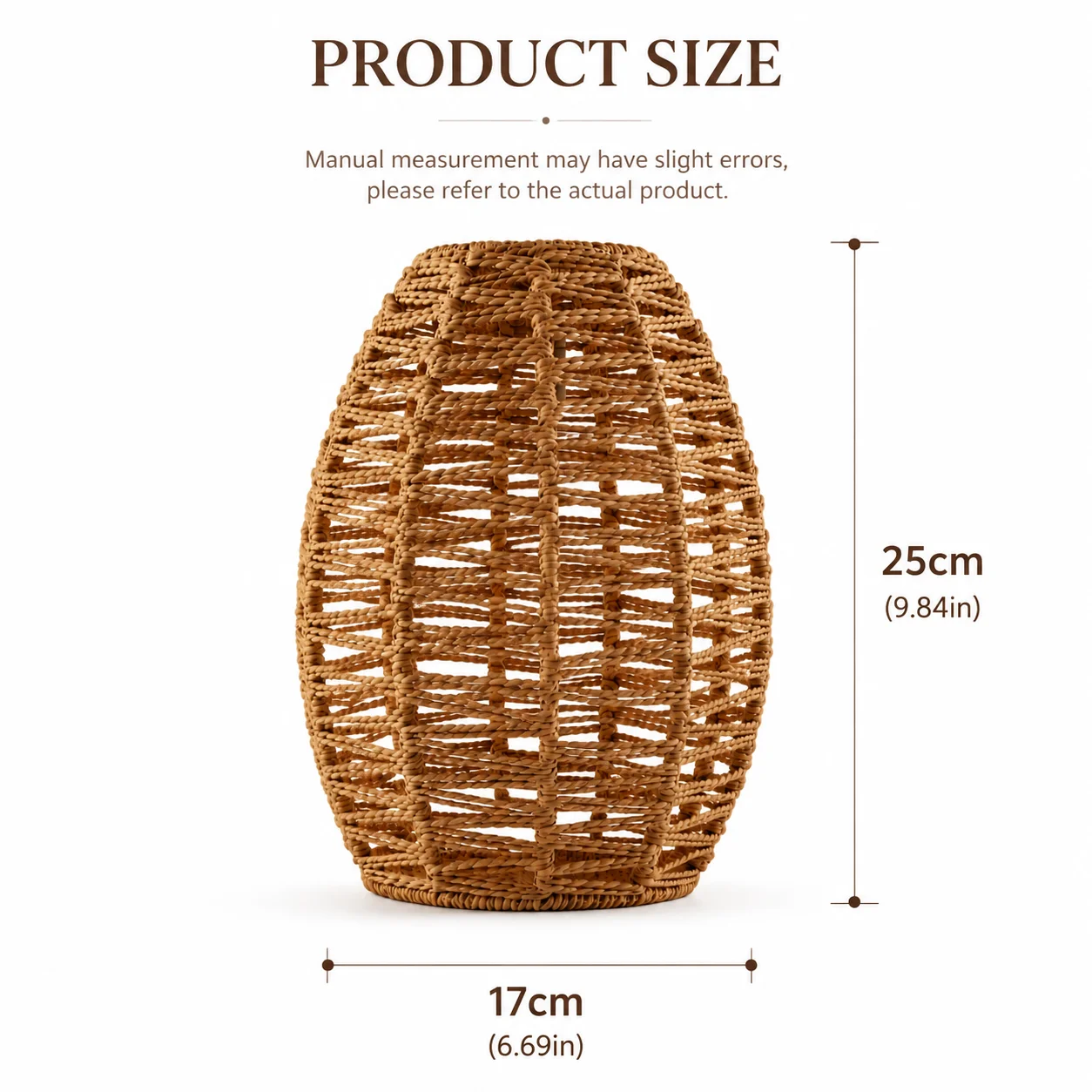 Boho Rattan Woven Rope Pendant Light E27 - Hanging Ceiling Lampshade for Living Room Bedroom Dining Room Decorative Lighting