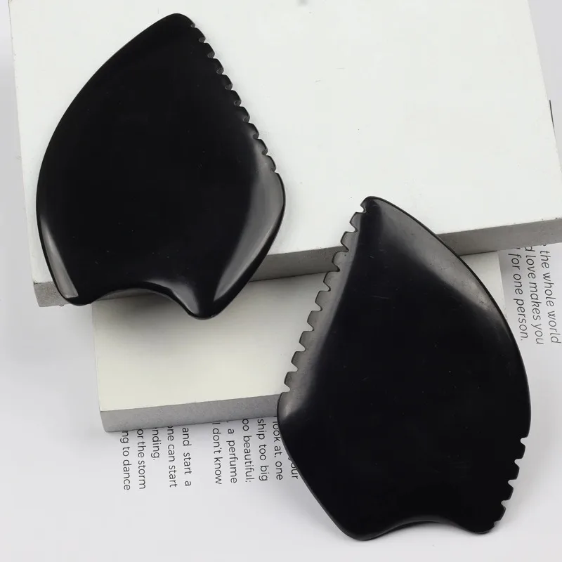 

Natural Jade Face Gua Sha Tool Crystal China Bian Shi Stone Mineral Skin Care Massager Head Comb Body Health Massage Scraper