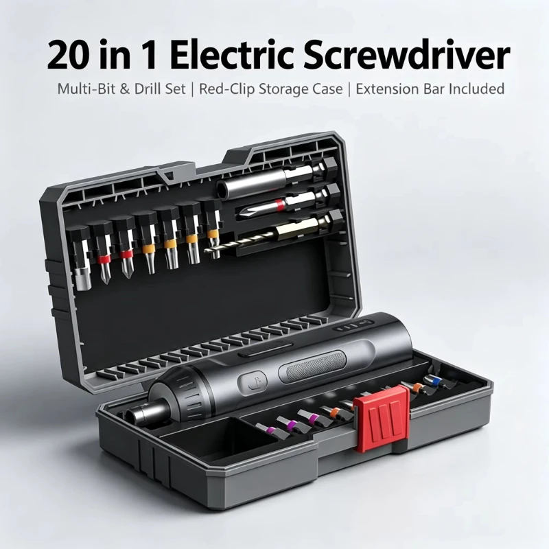 Cordless Lithium Battery Electric Screwdriver Combination Portable Household Screwdriver Tool Kit With Forward Reverse Rotation