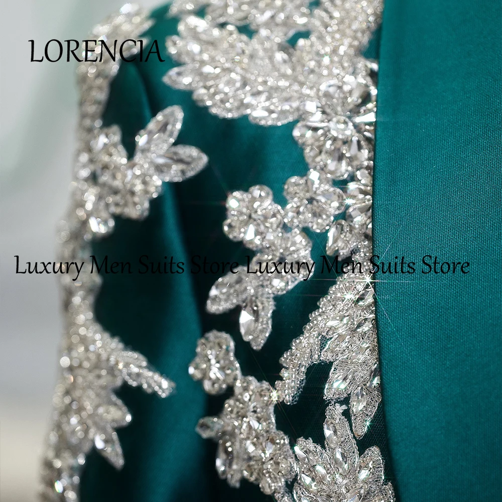 Glitter Diamond Suits for Men 2 Pieces Single Breasted Wedding Tuxedos Groom Wear Customized Blazer Pants costume homme luxe