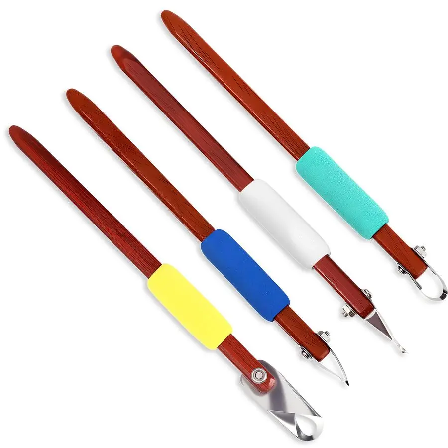 

4 Pcs Pottery Carving Tool Set Sculpture Scraper Craft Modelling Tools Red Pear Wood Texture Handle with Stainless Steel Blade f