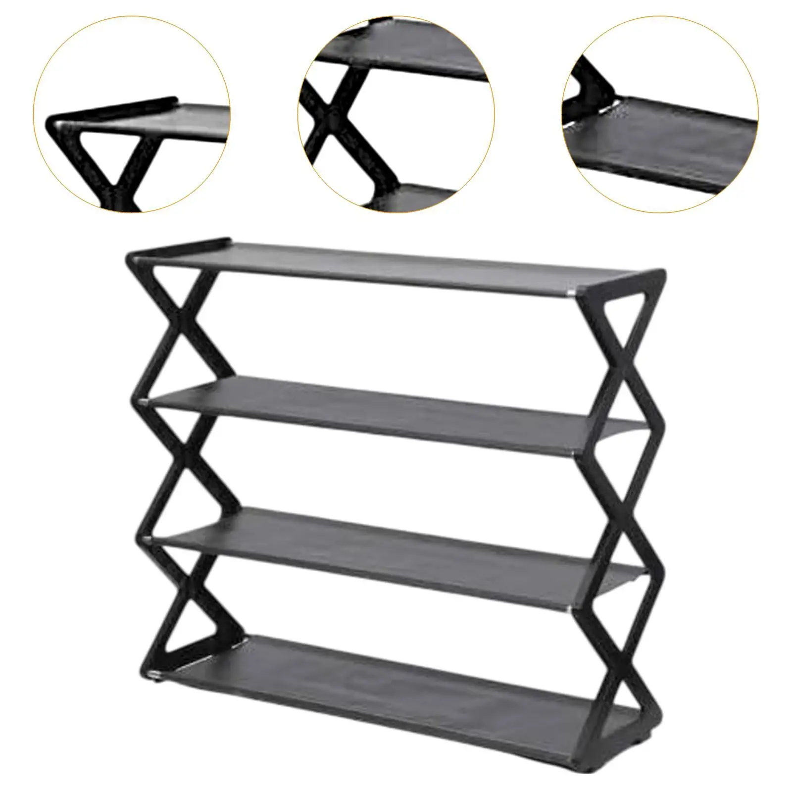 Shoe Rack Stackable Plastic Shelves Waterproof Lightweight Design for Closet Organizer Entryway Home Shoes Storage