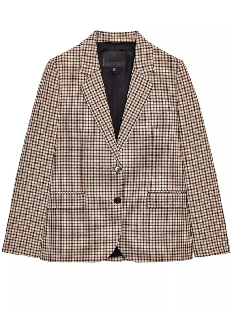 

New Autumn 2025 Women's Casual Sle Tailored Waistcoat Suit Jaet Cheered Straight Cut Slim Fit Long Sve Single Button