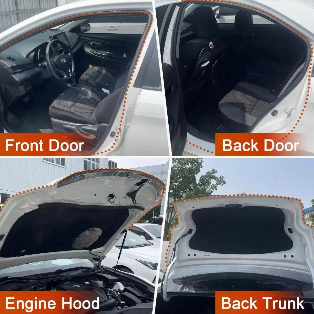 Durable 3-Layer Car Weather Stripping 5M Dustproof Car Door Seal Rubber Heat Insulation Hood Sealing Strip Automobiles