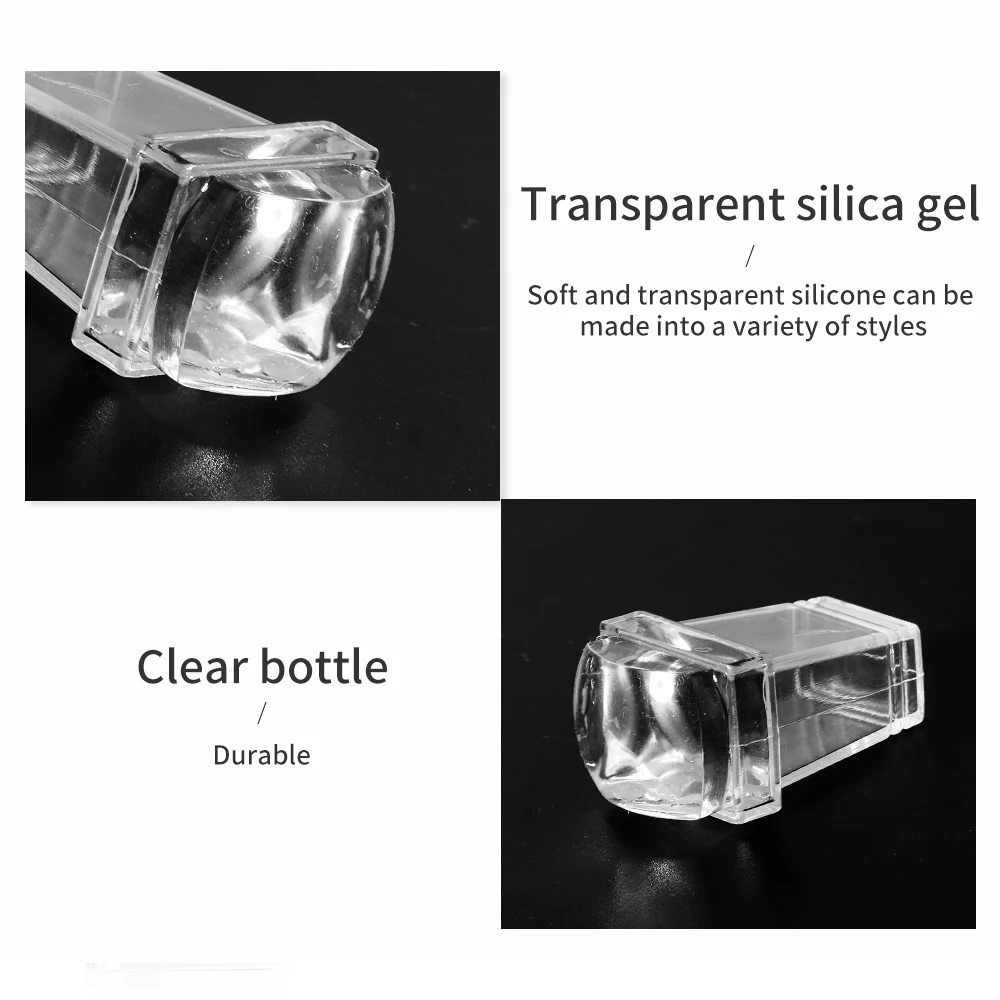 Juego de sellos de silicona de gelatina, Mini estampador de uñas con raspador, herramientas de manicura, estampado DIY, accesorios para uñas para el hogar