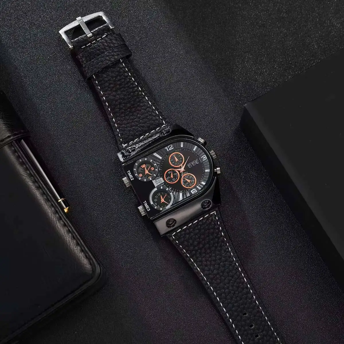 Luxury Large Dial Men's Quartz Watch Casual Leather Strap Men Sports Watches Clock Gift Reloj Hombre