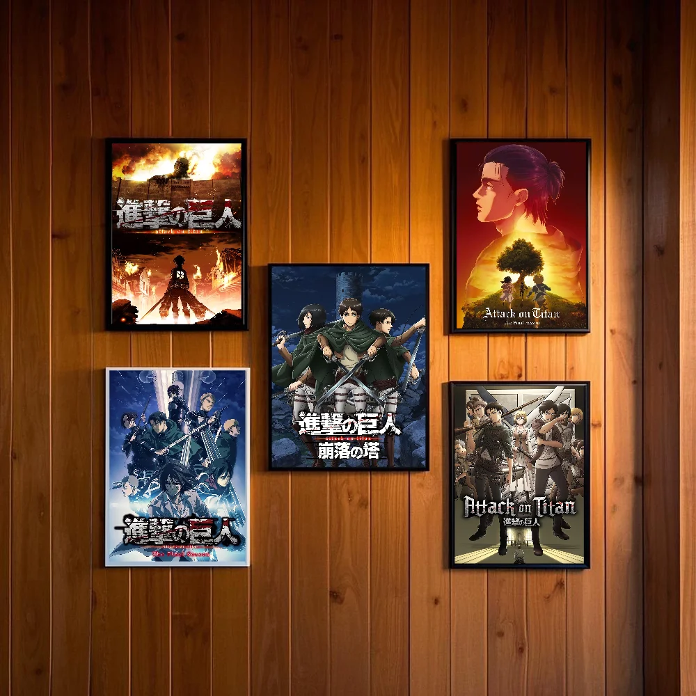 A-Attack on Titan Poster art sticky wall waterproof home living room bedroom bar aesthetic decoration