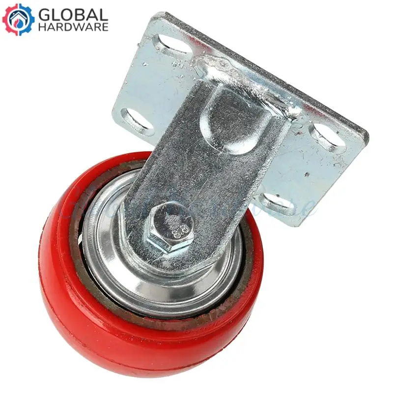 4Inch Iron Core KoreanStyle Red Fixed Wheel Cart with Dedicated Wear-Resistant Load-Bearing Wheels for Home Hardware Accessories