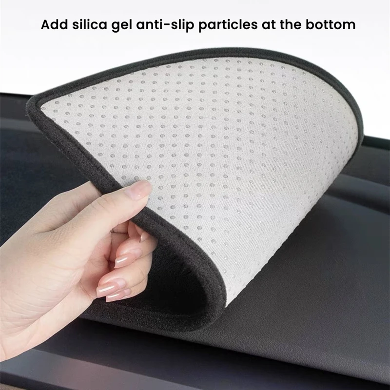 Flannel Dashboard Cover For Tesla Model 3 Y Sunshade Protector Pad Center Console Anti-UV Dash Sunshield Mat Car Accessories