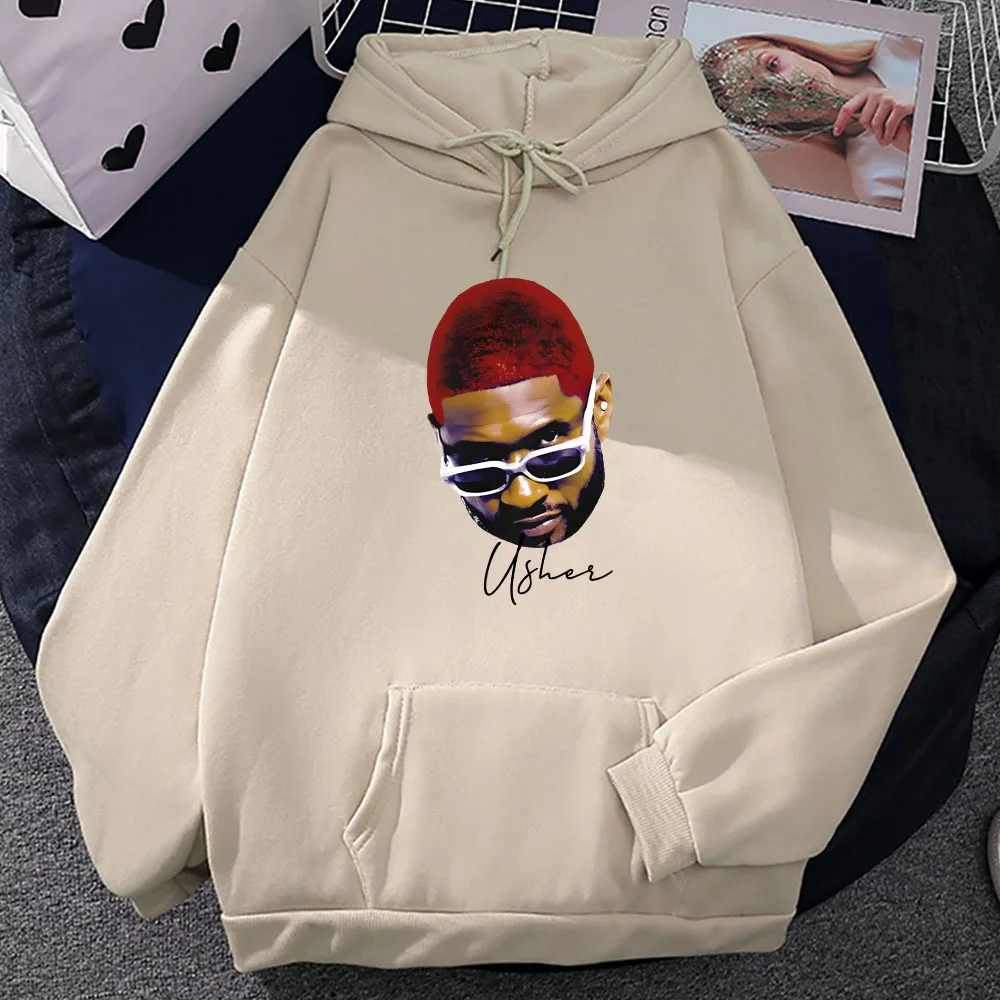 R&B Pop Singer Usher Hoodies 2024 Album COMING HOME Printing Sweatshirts Long Sleeve Unisex Hooded Pullover Mens Sudadera Casual