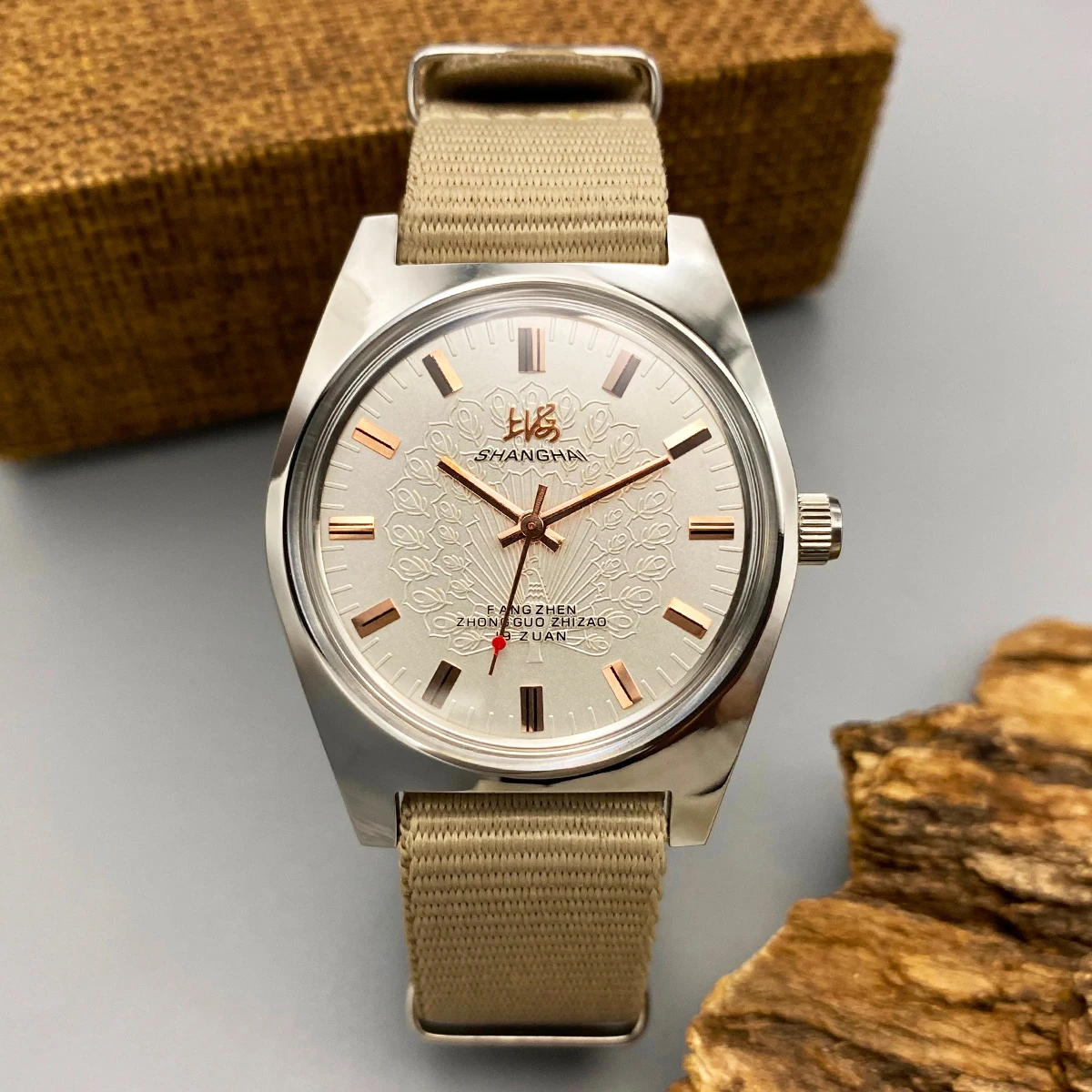 Reloj mecánico Shanghai de cuerda manual de 36MM 7120 reloj de diseño Bauhaus resistente al agua para hombres al por mayor