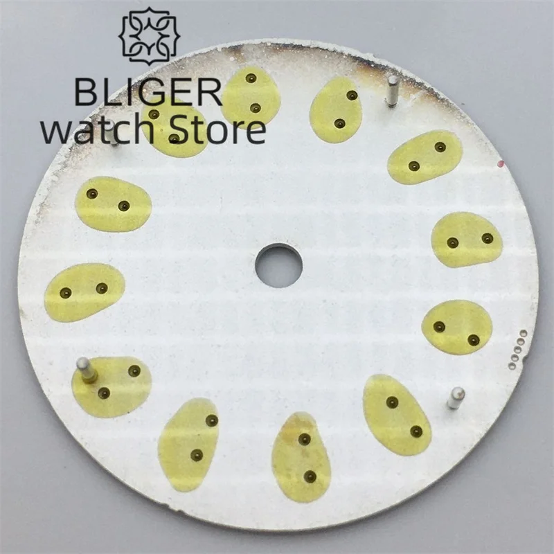 Bliger 29mm schwarz weiß blau uhr zifferblatt c3 leuchtend fit nh35 nh36 eta2824 2836 pt5000 dg2813 3804 miyota 8205 8215 werk