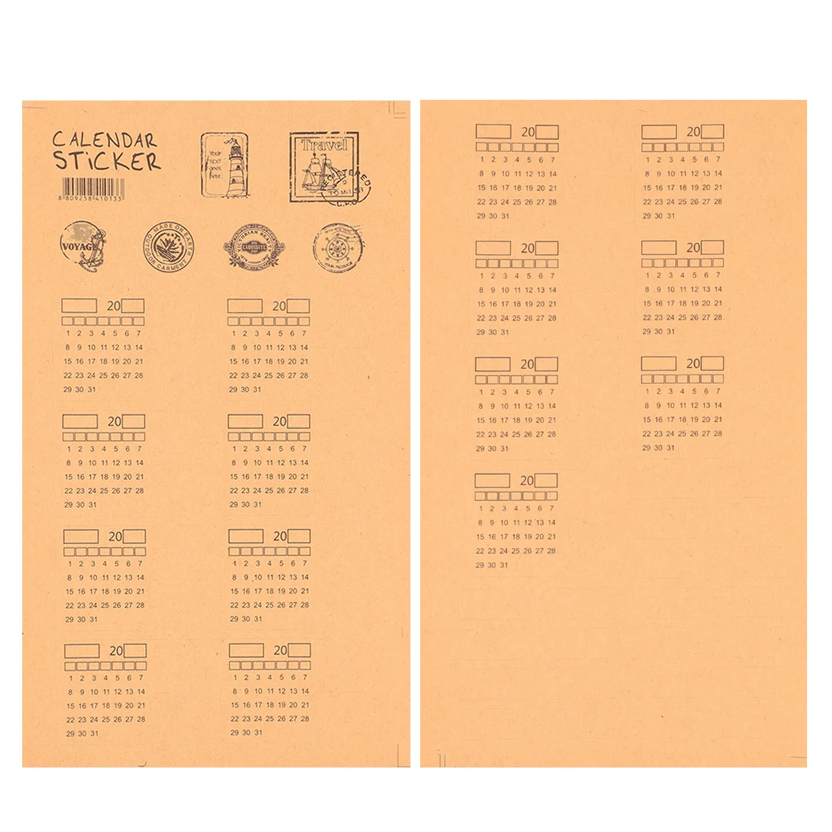 30Pcs Calendar Sticker Monthly Index Divider Tabs Manuscript Design for Notebook Diary Planner Schedule Label Calendar Sticker