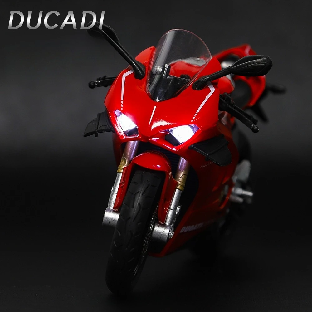 1:12 Ducati V4S Lega di Moto Ornamento Simulazione Modello Pressofuso Con Collezione di Luce Sonora Auto Giocattolo Regalo per Bambini