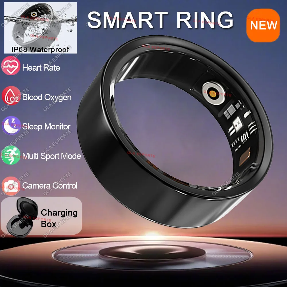 

2025 Smart Ring Men Women,Heart Rate Blood Oxygen,Blood Pressure,Sleep Monitoring,Camera Control,5ATM Waterproof For Android iOS