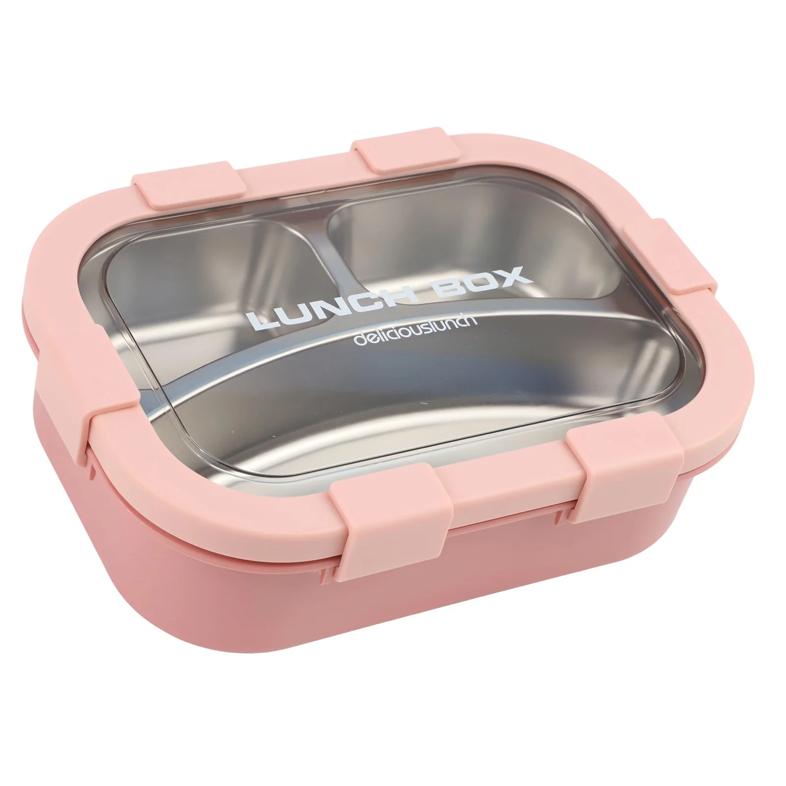 Stainless Steel Lunch Container with 3 Leakproof Compartments and Secure Lids Designed for Work School or Outdoor Use