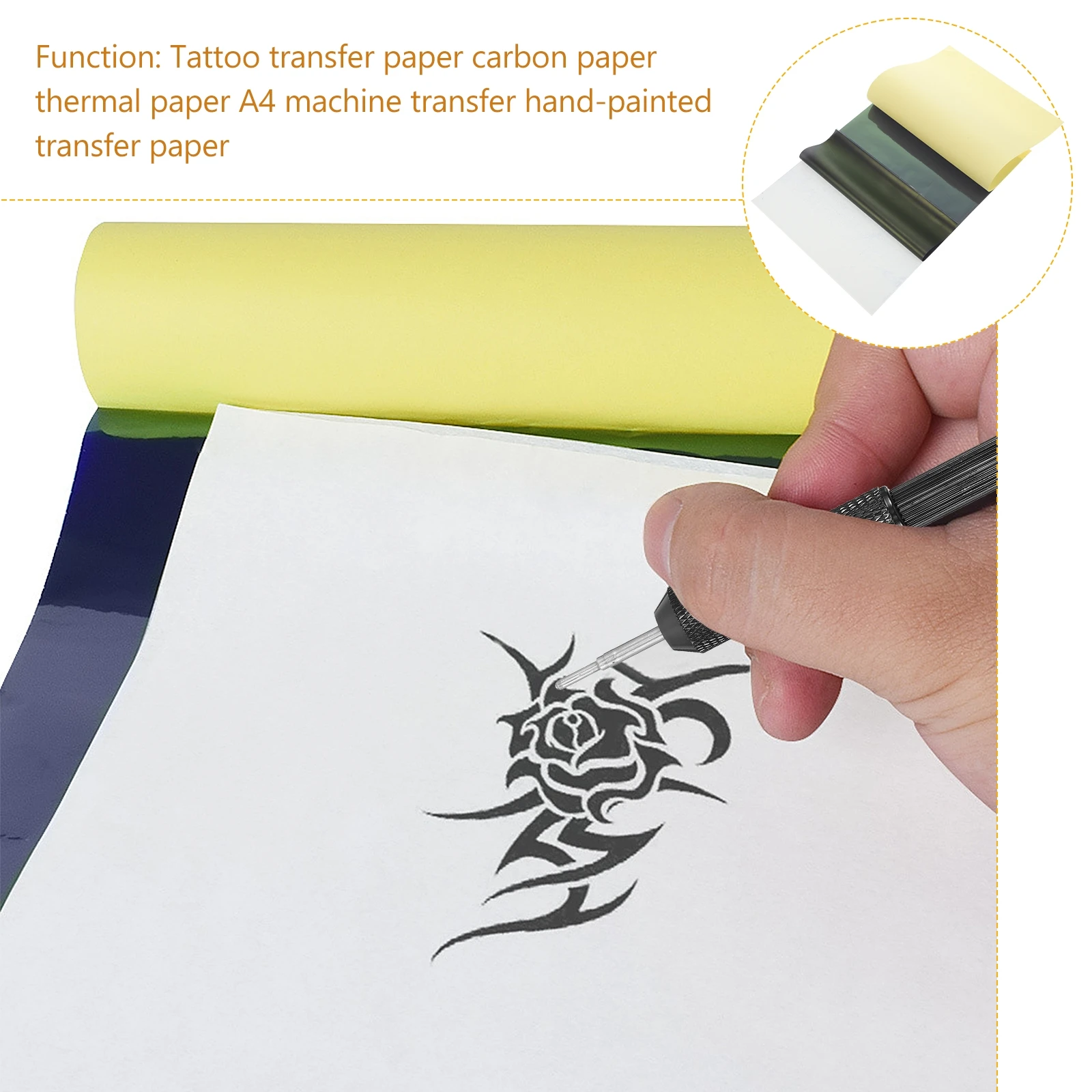 28 قطعة ورق نقل الوشم لتقوم بها بنفسك نقل ورقة لتتبع الجلد قابلة لإعادة الاستخدام الوشم استنسل ورق نسخ النقل الحراري #1