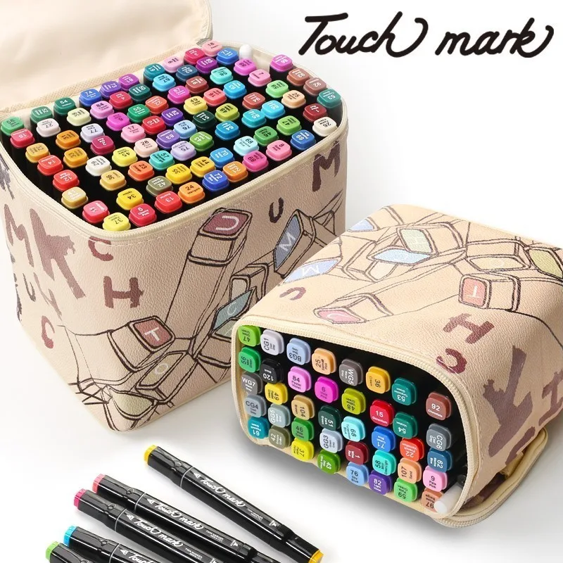 TouchMark 30/40/60/80 Colors Dual Head Art Markers Pen Oily Alcoholic Marker Brush Pen Art Supplies For Animation Manga Draw