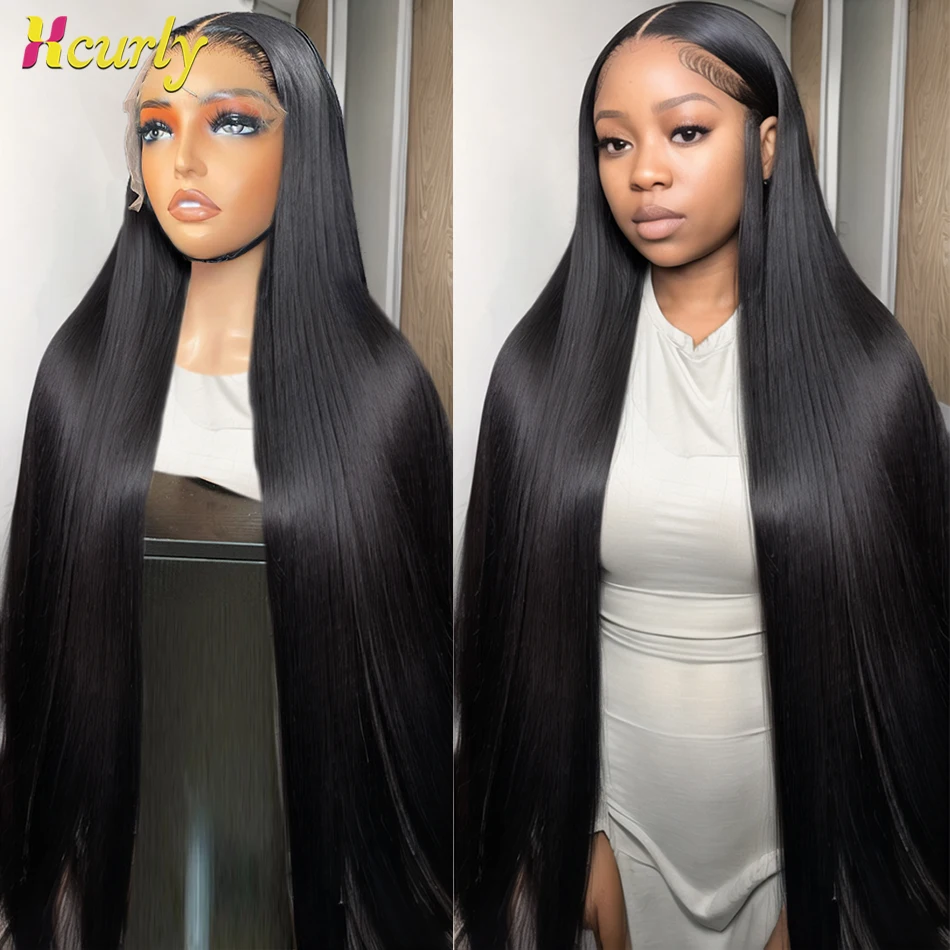 30 34Inch Bone Straight Wig Humam Hair 13x6 HD Lace Frontal Wig 13x4 Lace Front Wig 5x5 Glueless Lace Closure Wig For Women 200%