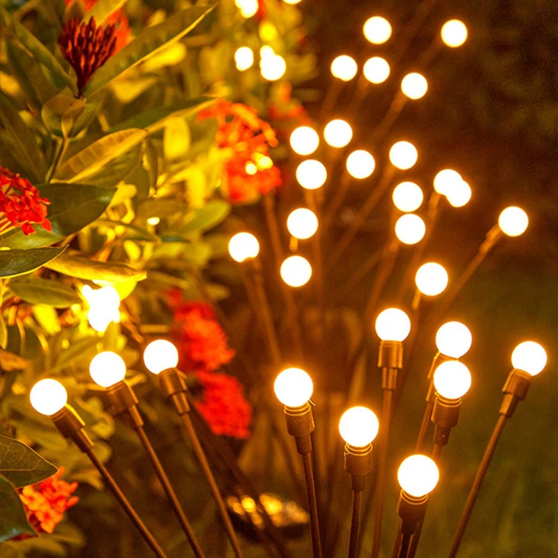 Outdoor Solar Firefly Lights IP44 Waterproof Swaying Garden Landscape Lights for Lawn Patio Yard Decor