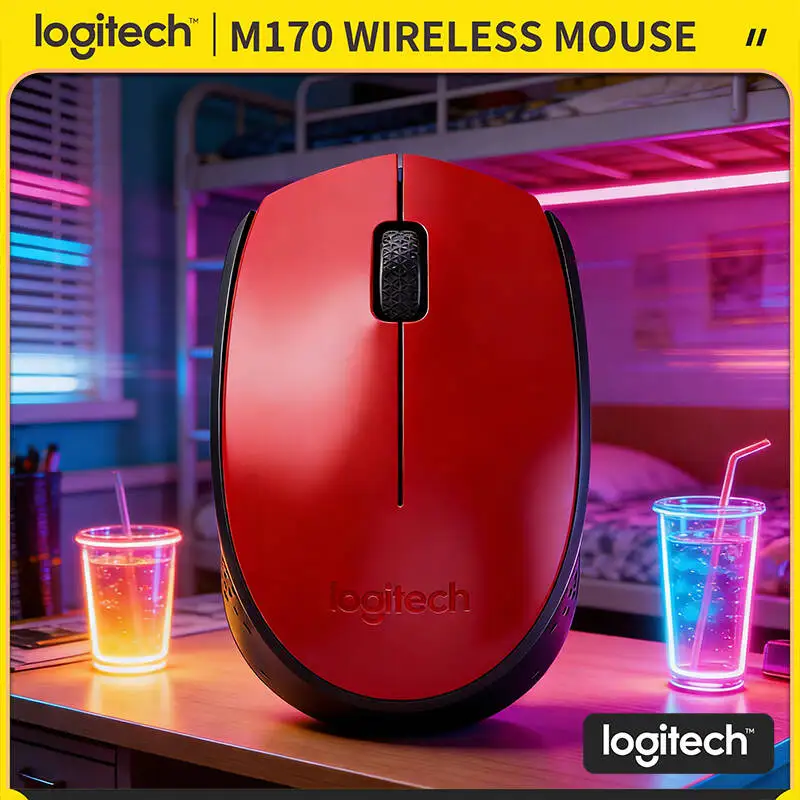 

Беспроводная оптическая мышь Logitech M170 с низким энергопотреблением, 2,4 ГГц, радиус действия 10 м, 12 месяцев автономной работы, для ежедневного использования в офисе и дома