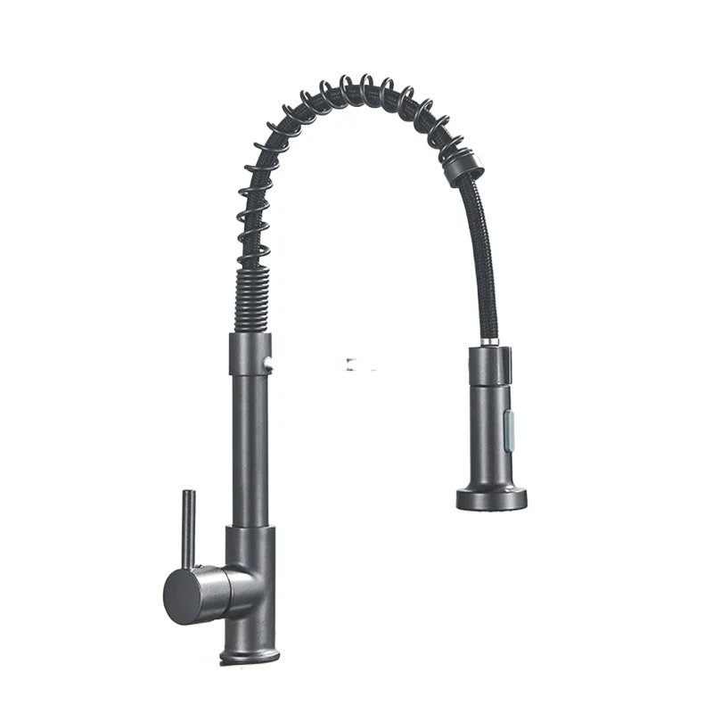 

Black gray kitchen sink faucet dual mode nozzle pull-down 360 ° rotating faucet