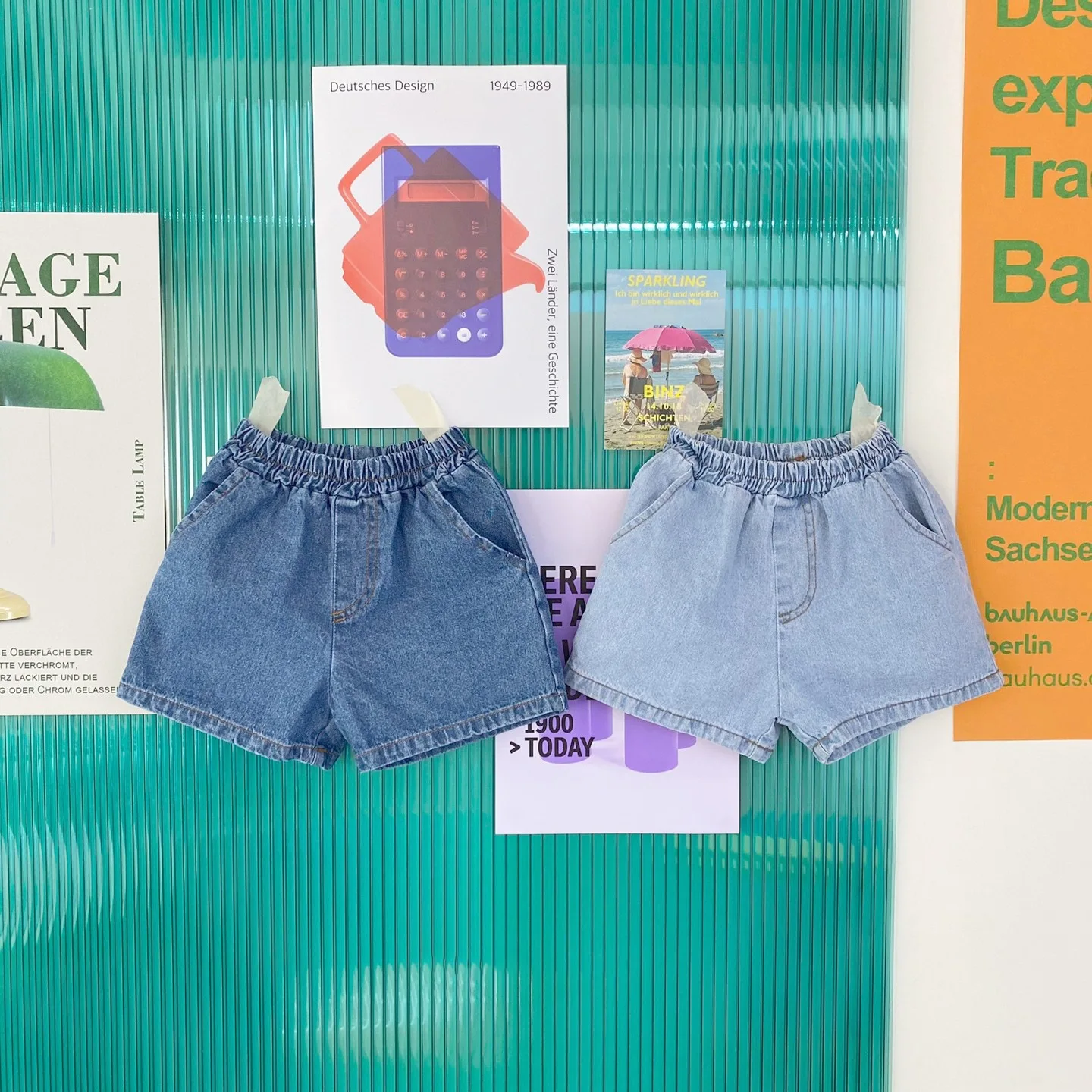 Shorts jeans macios estilo coreano bebê, moda bonito do verão, calça casual quente infantil, roupas de moda, 2024