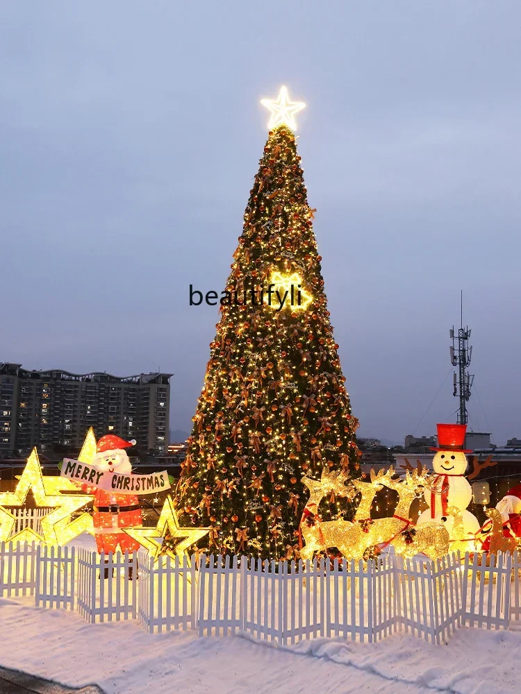 

Large Christmas Tree Package Outdoor Frame Luxury Luminous Plaza Hotel Christmas Decoration