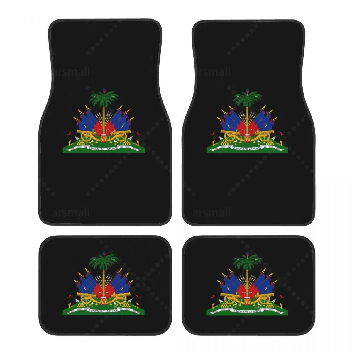 

Гаитянский флаг, художественный автомобильный пол, сверхмощные передние и задние резиновые коврики, ковер, защита пола, подходит для большинства автомобилей