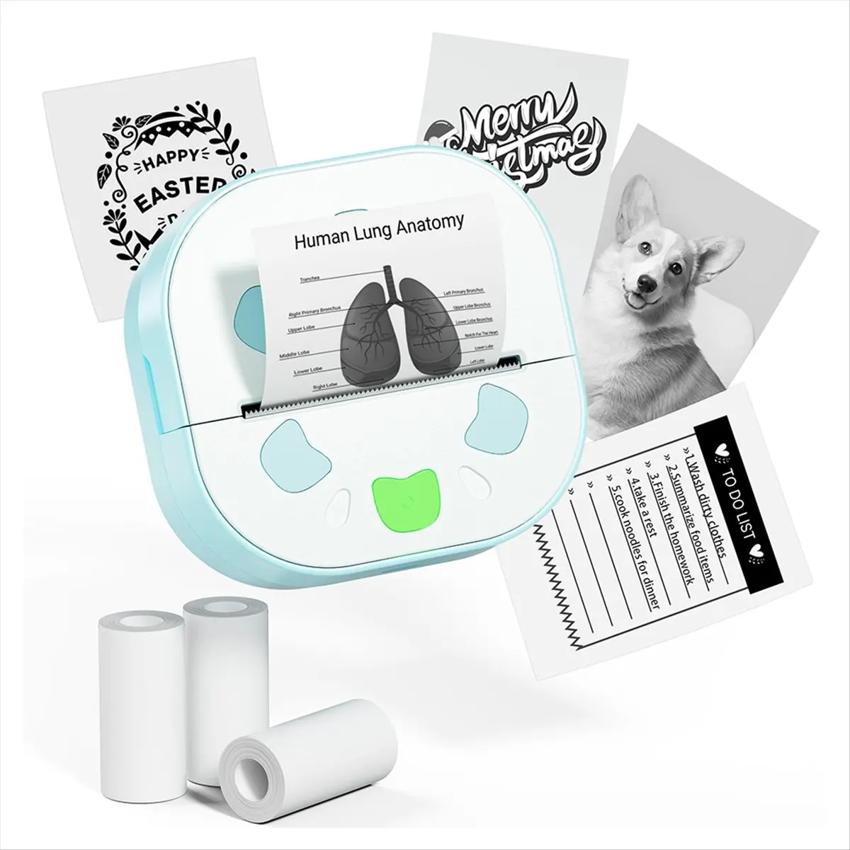 《Factory Direct》Portable Mini Sticker Printer , D21 Bluetooth Sticker Maker Machine with 3 Rolls Paper, Thermal Inkless Print Po