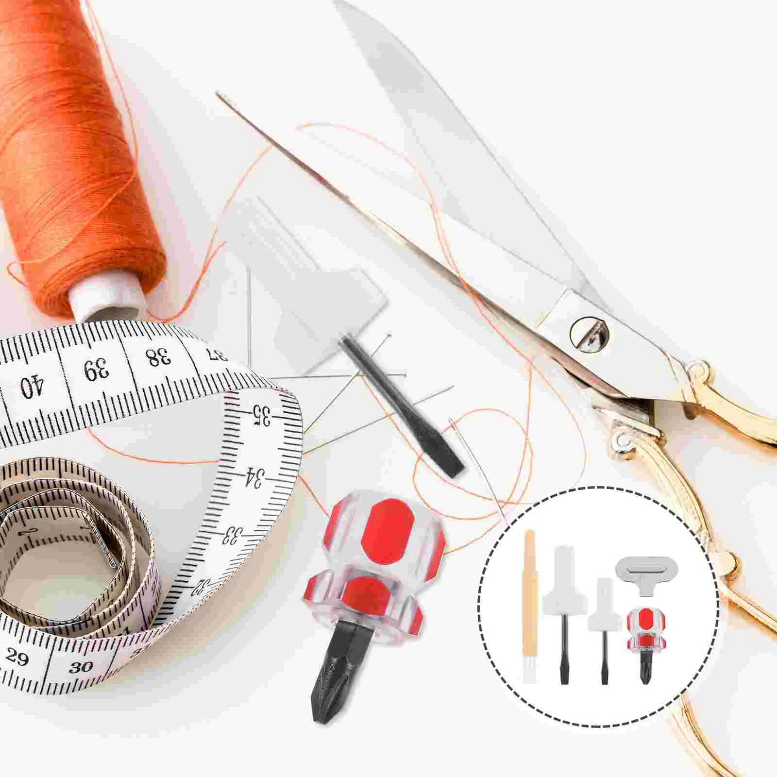 

Sewing Machines Repair Kit Household Supplies Screw Driver Five Piece Set Clean Tool