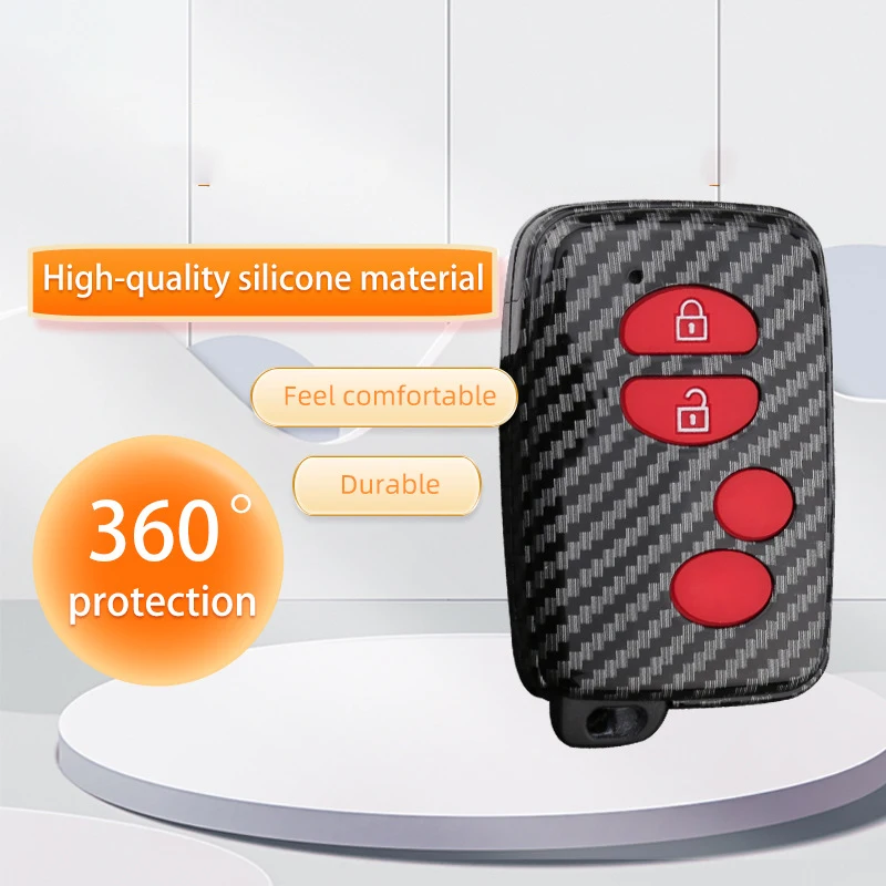 ABS Carbon Car Key Case for Toyota Aqua RAV4 Land Cruiser Camry Prado Corolla Prius Cover Keyless Remote Fob 2 3 Buttons 2013 20 view 5
