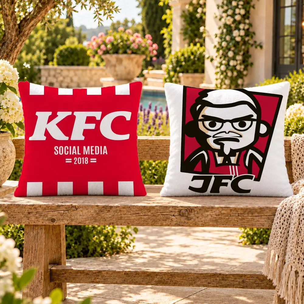 Food Crispy Kentucky Fried Chicken Cushion Cover Soft Plush Throw Pillow Cover Washable Sofa Bed Patio Chair Home Decor