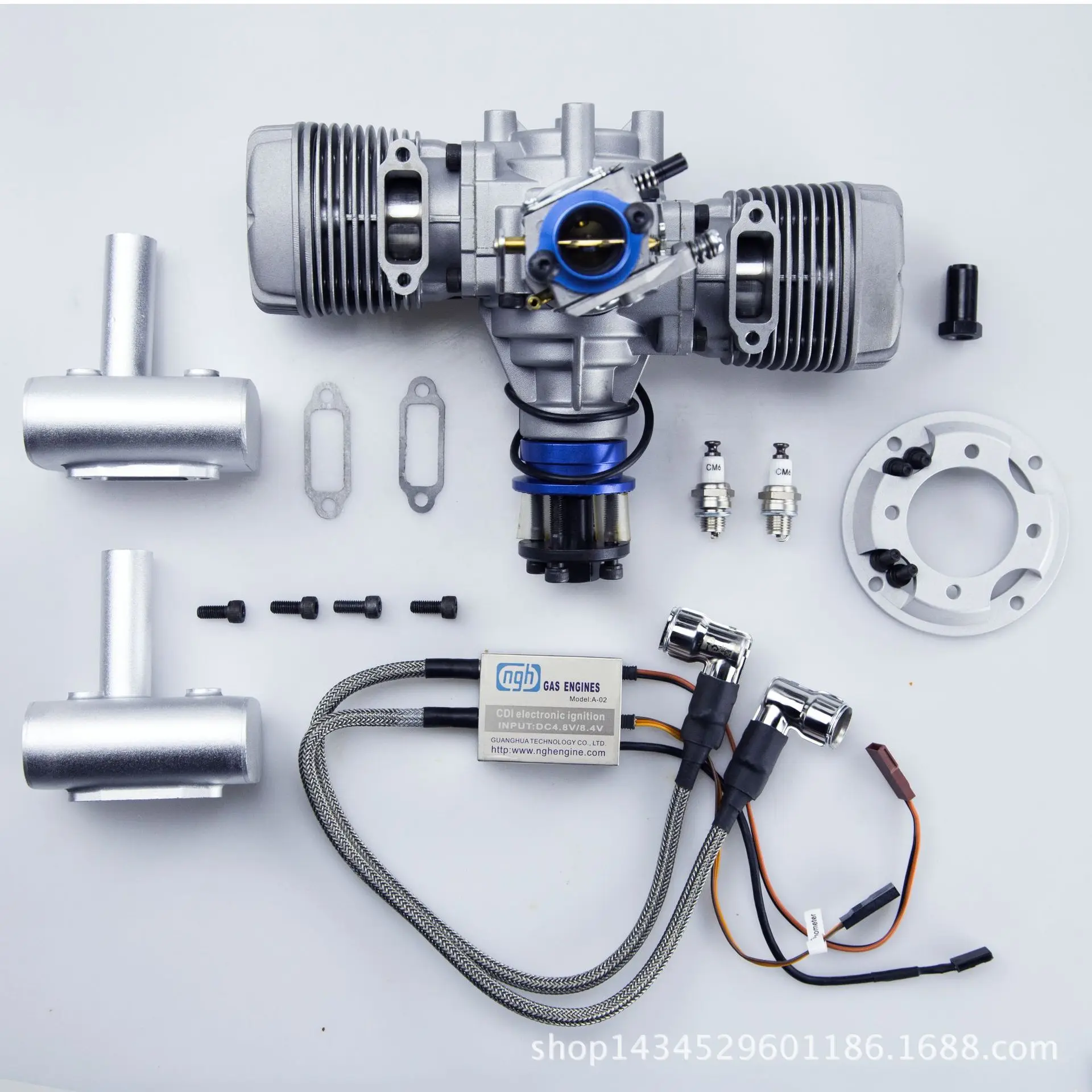 NGH model aircraft engine GT70 two-stroke 70cc twin-cylinder fixed-wing rotor drone engine, (Instrument Parts & Accessories)