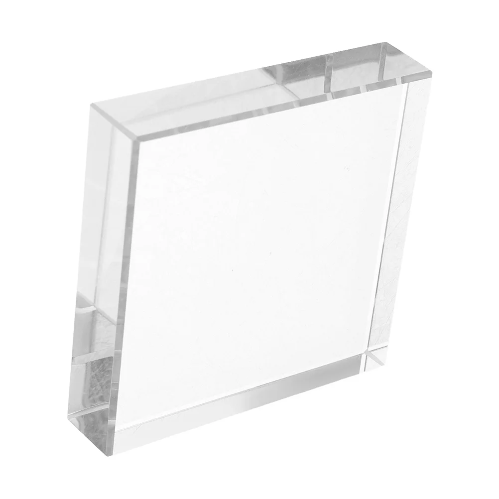 Clear Office Paperweight Crystal Desk Accessory Craft Decorative Block Glass Tile