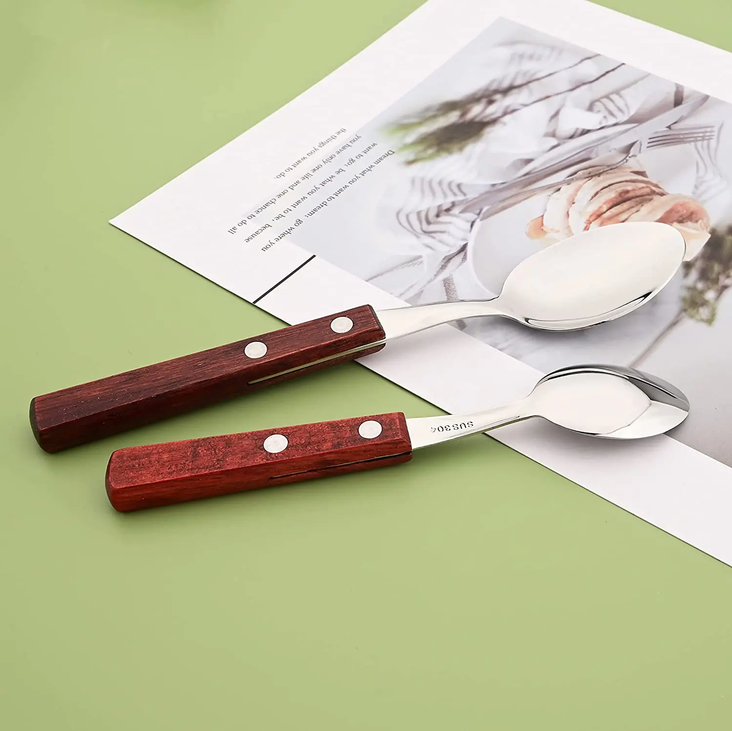 8Pcs Silver Wooden Handle Steak Knife Dinnerware Set Stainless Steel Flatware Sharp Knife Set Tableware Cutlery Knives Set