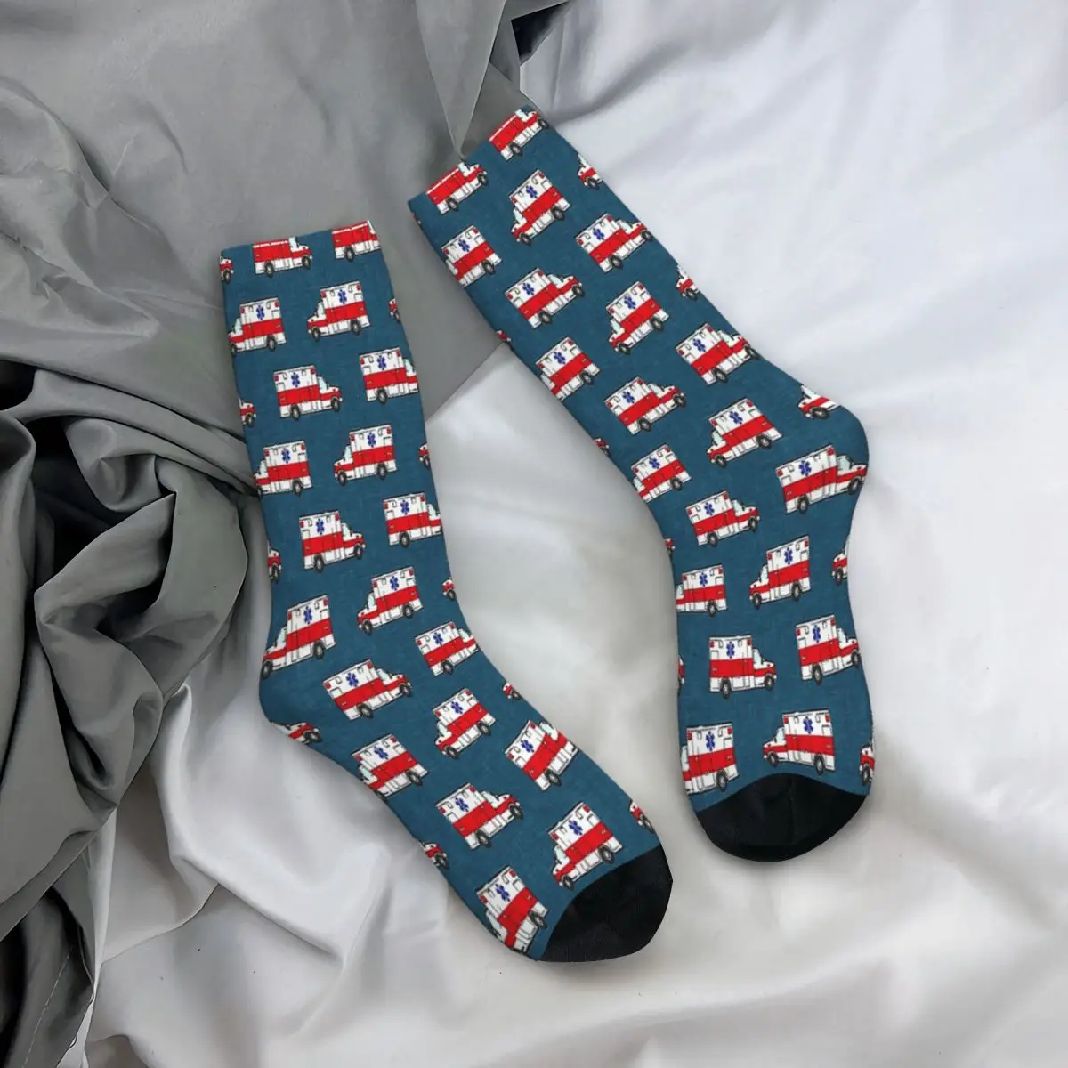 Dark Blue Ambulance Ambulances Meme Socks Male Mens Women Autumn Stockings Polyester