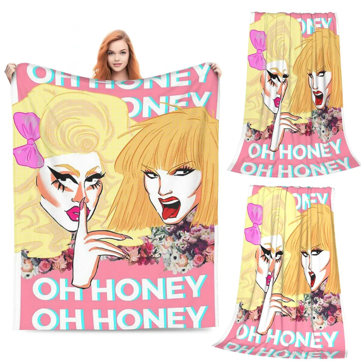 

Copia De Oh Honey Trixie Mattel Blankets Soft Warm Flannel Throw Blanket Bedding for Bed Living room Picnic Travel Home Sofa