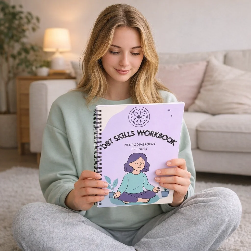 Neurodivergent Friendly DBT Skills Workbook for Adults Teens Mindfulness Emotion Regulation Coping Strategies