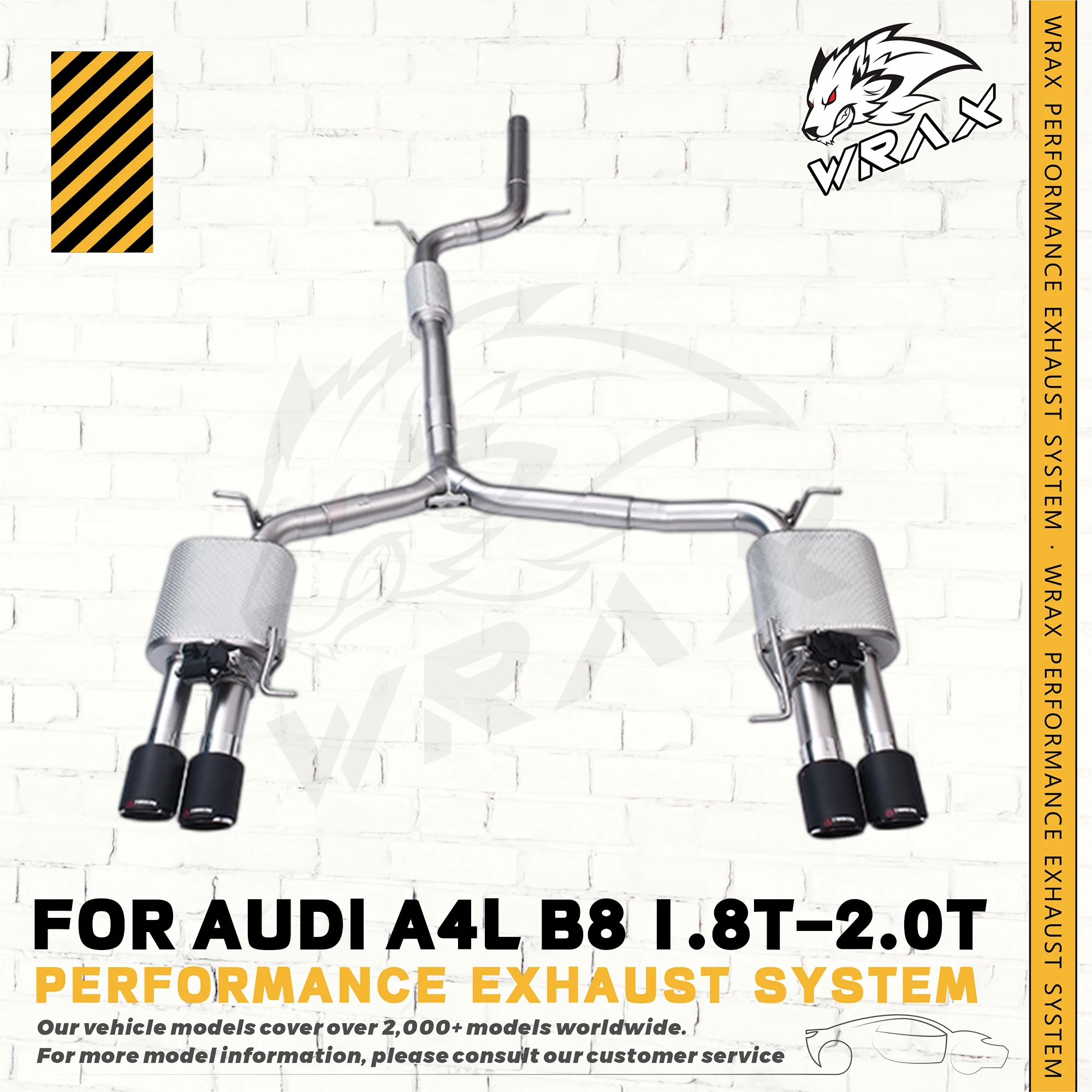 

WRAX (for AUDI A4L B8 1.8T-2.0T with Valve Control Exhaust System) Auto Accessories Direct Fit Replacement Catback Exhaust Pipe