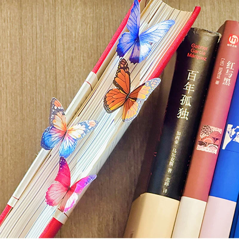 100pcs 3D Butterfly Paper Bookmarks Bulk Aesthetic Bookmarks for Reader Bookish Accessories Reading Teacher Gifts Wholesale