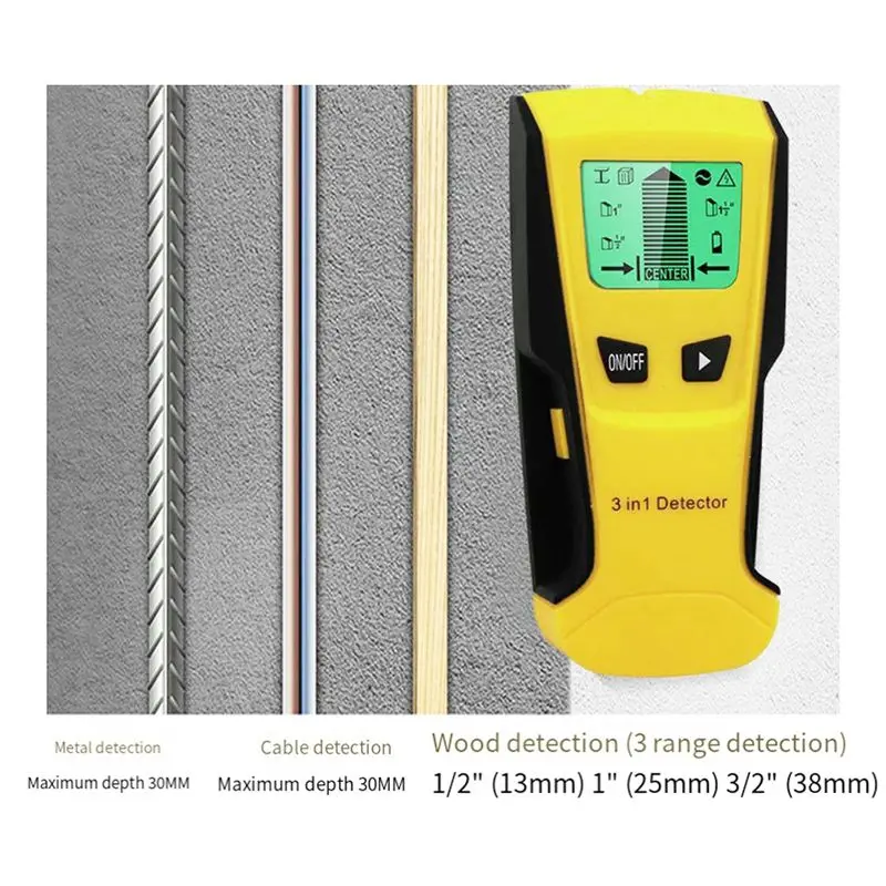 AEF7-3 Detektor Logam Dinding Logam, Deteksi Logam, Tiang Kayu, dan Kabel Listrik Bertegangan AC