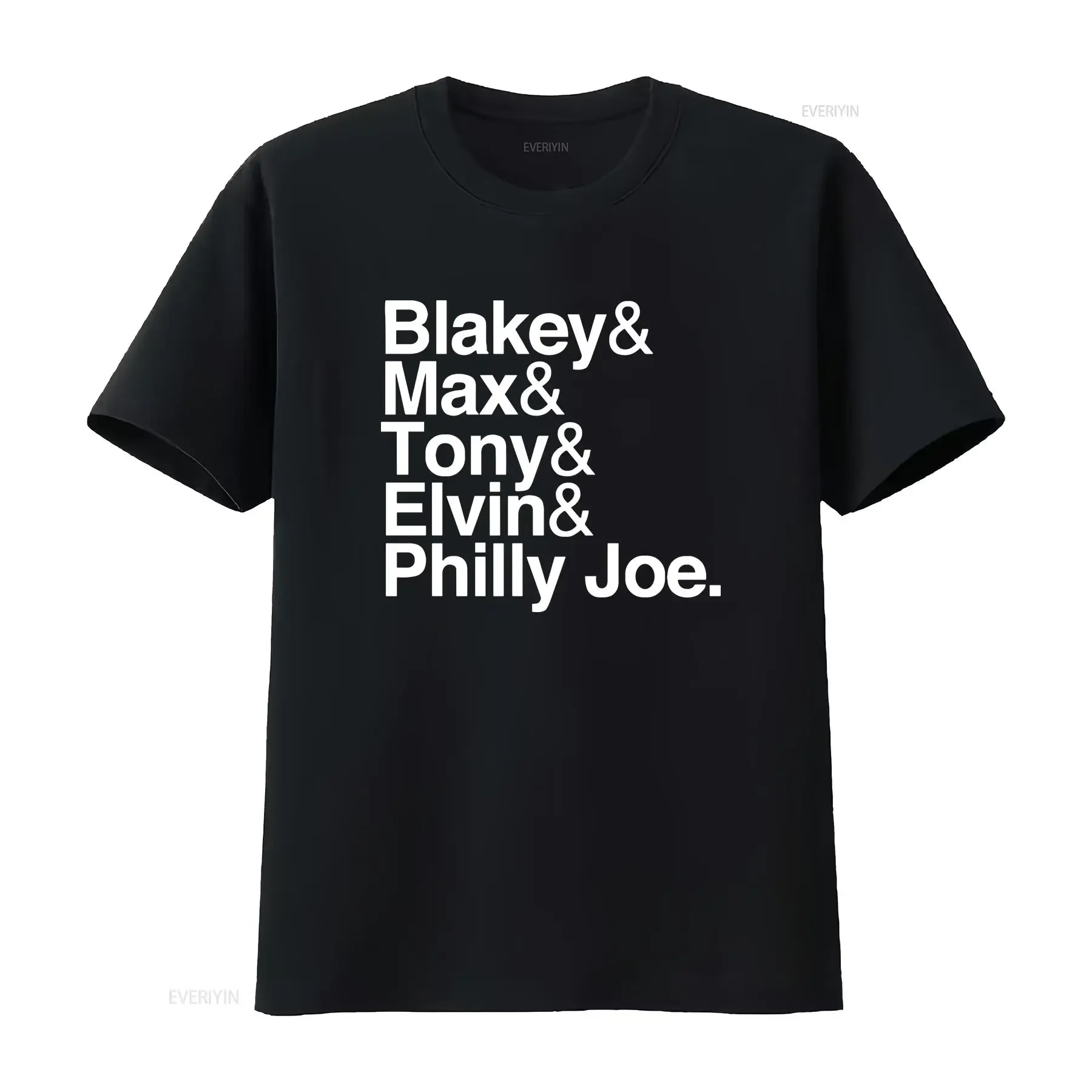 Jazz Drummer T Shirt Art Blakey Max Roach Elvin Jones Tony Williams Philly Joe vintage Washed Casual homme Comfortable Unisex