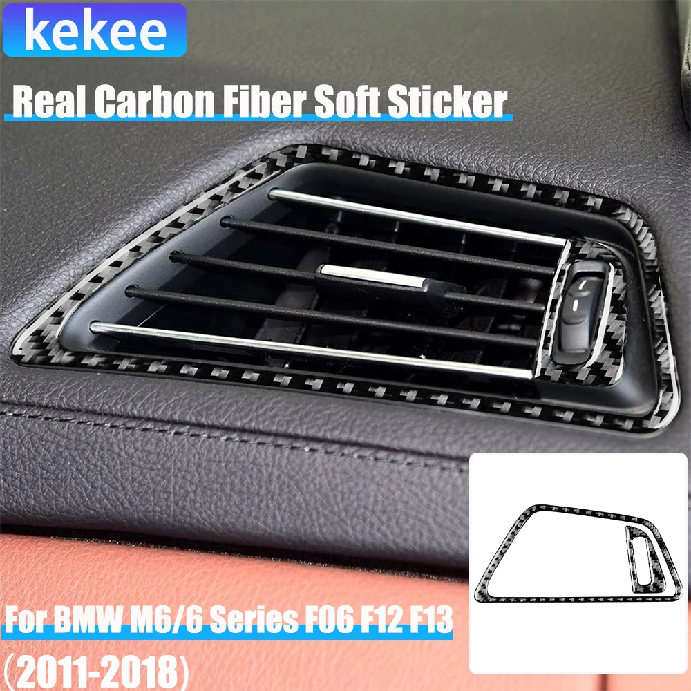

Real Carbon Fiber Car Accessories Passenger Side Air Vent Cover Soft Sticker For BMW 6 Series/M6 F06 F12 F13 M Sport 2011—2018