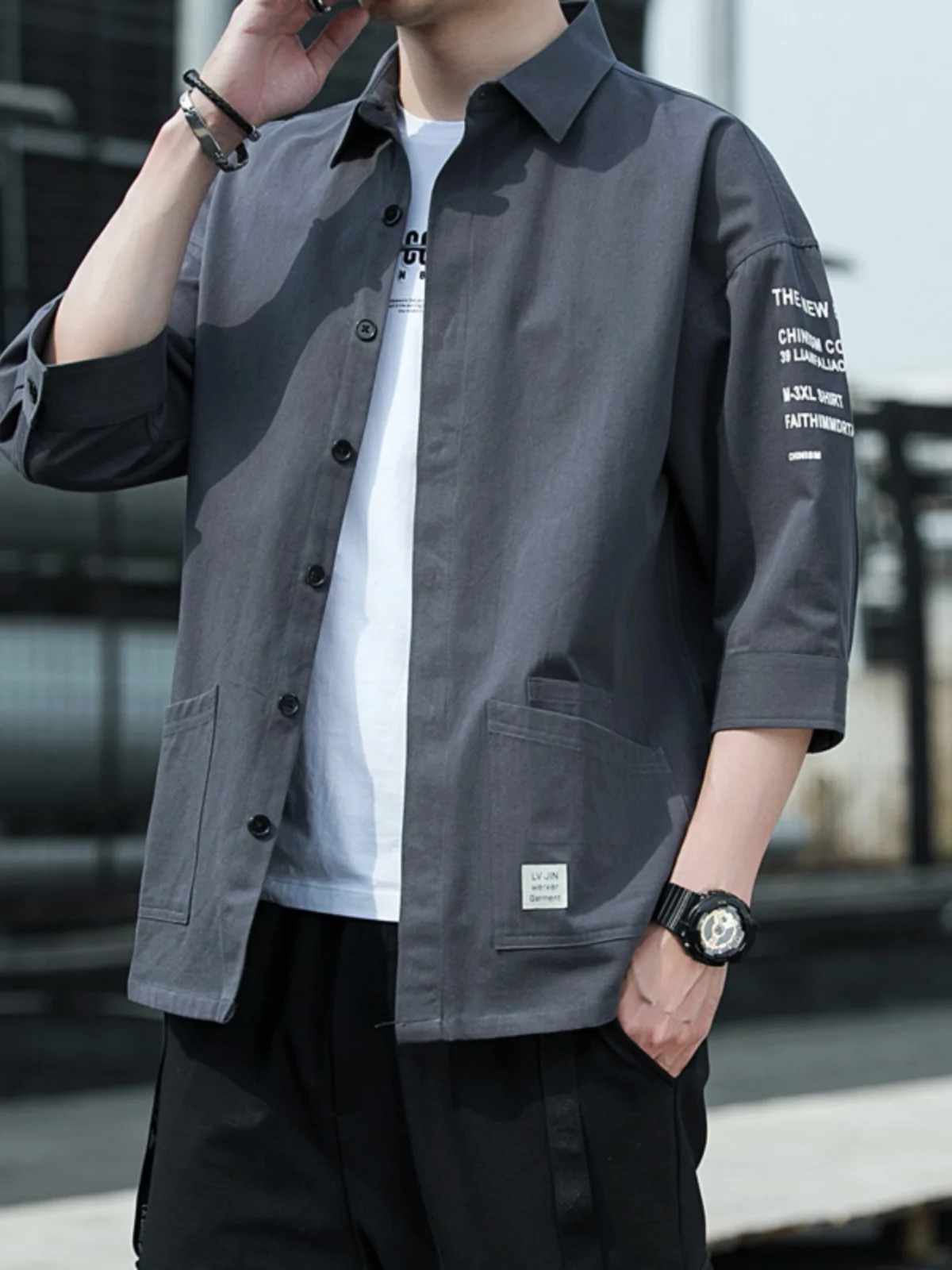 

Oxford Cloth Long Sleeve Shirt Men's Slim Fit Casual Workwear Spring Summer Youth Style Korean Trendy Versatile Button up Shirt