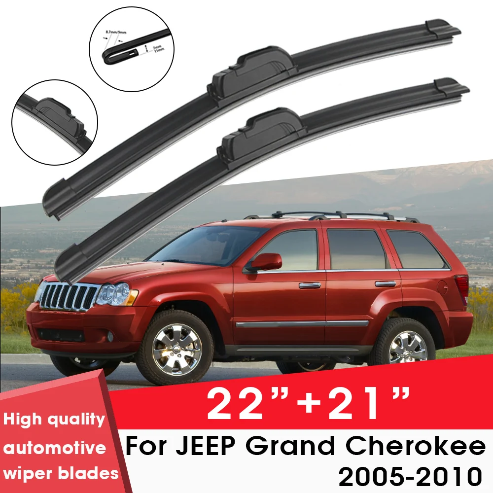 

Car Wiper Blade For Jeep Grand Cherokee 2005-2010 22"+ 21" Windshield Windscreen Clean Naturl Rubber Car Wipers Accessories